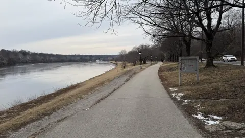 The Schuylkill River Trail along the river in Fairmount Park, Philadelphia